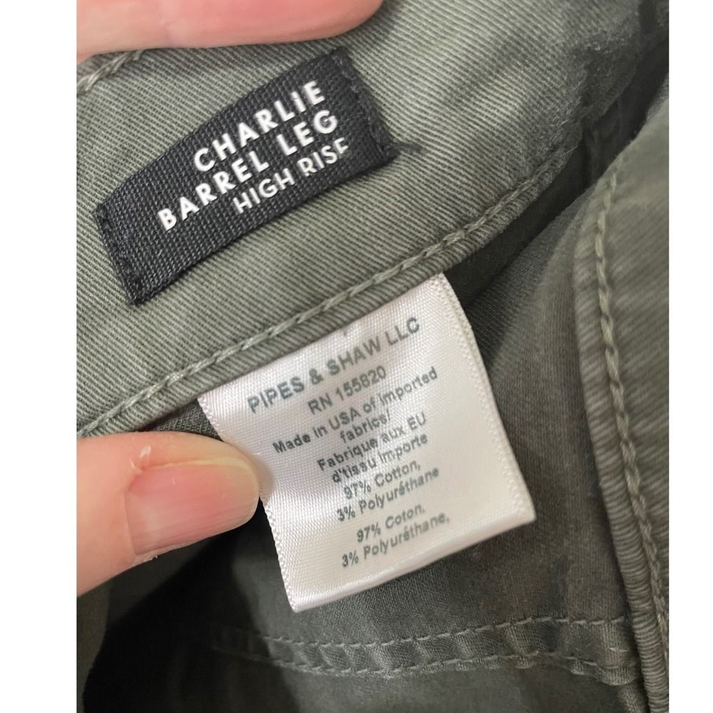 Utility Barrel Leg Pants Veronica Beard Charlie W/28 Army Green LN - Picture 6 of 12